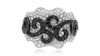 ESTATE WIDE 1.87CT WHITE & BLACK DIAMOND 14KT WHITE GOLD 3D FILIGREE FUN RING