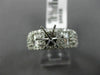 WIDE 1.04CT DIAMOND 18K WHITE GOLD ROUND & BAGUETTE 3D SEMI MOUNT ENGAGMENT RING
