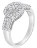 .81CT DIAMOND 14KT WHITE GOLD 3D ROUND CLASSIC CLUSTER HALO FRIENDSHIP FUN RING