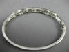 ANTIQUE 2.85CT ROUND & BAGUETTE  DIAMOND 14KT WHITE GOLD BANGLE BRACELET #1047
