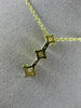 ESTATE .42CT PRINCESS CUT DIAMOND 14K YELLOW GOLD 3 STONE JOURNEY PENDANT #16728