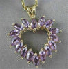 ESTATE 1.92CTW AMETHYST OPEN HEART 14KT YELLOW GOLD PENDANT + 16" CHAIN #11475