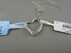 ESTATE .58CT DIAMOND 14KT WHITE GOLD OPEN MICRO PAVE HEART PENDANT & CHAIN