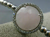 ESTATE LARGE .50CT DIAMOND & PINK QUARTZ 14K WHITE GOLD CIRCULAR BANGLE BRACELET