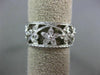 ANTIQUE .42CT DIAMOND 14KT WHITE GOLD 3D FLOWER FILIGREE ETERNITY RING #22243