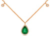0.80CT DIAMOND & AAA EMERALD 14KT ROSE GOLD 3D PEAR SHAPE & ROUND LOVE NECKLACE
