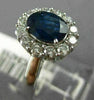 ESTATE LARGE 2.17CT DIAMOND & AAA SAPPHIRE 14KT WHITE GOLD HALO ENGAGEMENT RING
