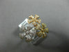 ESTATE LARGE .58CT ROUND DIAMOND 14K WHITE YELLOW & ROSE GOLD 3D FLOWER FUN RING