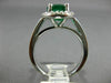 LARGE 3CT DIAMOND & AAA COLOMBIAN EMERALD 14K WHITE GOLD 3D HALO ENGAGEMENT RING