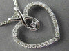 ESTATE .25CT DIAMOND 14K WHITE GOLD 3D OPEN HEART INFINITY LOVE FLOATING PENDANT