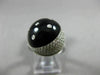 ESTATE WIDE 1.03CT DIAMOND & ONYX 14K WHITE GOLD 3D ROUND MOON & STAR LOVE RING