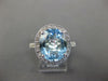 6.14CT DIAMOND & AQUAMARINE & TSAVORITE 14K WHITE & BLACK GOLD 3D OVAL HALO RING