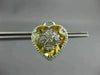 ESTATE EXTRA LARGE 15.37CT DIAMOND & AAA YELLOW TOPAZ 14K WHITE GOLD 3D EARRINGS