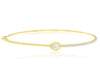 ESTATE .55CT DIAMOND 14K YELLOW GOLD PEAR SHAPE & ROUND FILIGREE BANGLE BRACELET