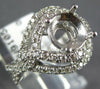 LARGE .67CT DIAMOND 14KT WHITE GOLD 3D 4 PRONG ROUND SEMI MOUNT ENGAGEMENT RING
