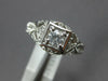 ESTATE .40CT DIAMOND PLATINUM 3D CLASSIC FILIGREE SQUARE ENGAGEMENT RING