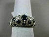 ESTATE WIDE 2.37CT DIAMOND & AAA SAPPHIRE 14K WHITE GOLD 3D ETOILE FILIGREE RING