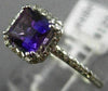 ESTATE .87CT DIAMOND & AAA AMETHYST 14KT WHITE GOLD SQUARE HALO ENGAGEMENT RING