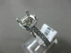 ESTATE .48CT DIAMOND 18K WHITE GOLD 3/4 ETERNITY HALO SEMI MOUNT ENGAGEMENT RING