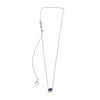 ESTATE .64CT DIAMOND & AAA TANZANITE 14KT WHITE GOLD 3D OVAL HALO LOVE NECKLACE