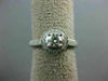 ESTATE 1.0CT DIAMOND 14KT WHITE GOLD ROUND HALO SEMI ETERNITY ENGAGEMENT RING