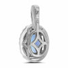 ESTATE .96CT DIAMOND & AAA TANZANITE 14KT WHITE GOLD OVAL HALO FLOATING PENDANT