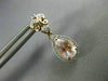 1.75CT DIAMOND & AAA MORGANITE 14KT WHITE & ROSE GOLD TEAR DROP HANGING EARRINGS