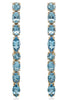 4.34CT AAA AQUAMARINE 18K YELLOW GOLD 3D MULTI SHAPE FUN TENNIS HANGING EARRINGS