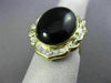 ESTATE EXTRA LARGE .24CT DIAMOND & AAA ONYX 14KT YELLOW GOLD 3D FLOWER FUN RING