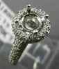.70CT ROUND DIAMOND 14K WHITE GOLD DOUBLE HALO SEMI MOUNT ENGAGEMENT RING #2605