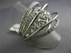 ESTATE MASSIVE 2.12CT DIAMOND 18KT WHITE GOLD MULTI ROW FILIGREE ETOILE FUN RING