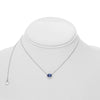 1.09CT DIAMOND & AAA SAPPHIRE 18KT WHITE GOLD OVAL SOLITAIRE HALO LOVE NECKLACE