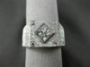 LARGE .60CT ROUND & PRINCESS DIAMOND 18KT WHITE GOLD SQUARE INVISIBLE MENS RING