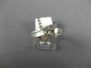 ESTATE 18K WHITE GOLD FOUR PRONG MATTE & SHINY SEMI MOUNT ENGAGEMENT RING #24594