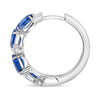 WIDE 3.45CT DIAMOND & AAA SAPPHIRE 14KT WHITE GOLD MULTI SHAPE HANGING EARRINGS