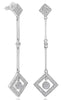 .32CT DIAMOND 14KT WHITE GOLD 3D GEOMETRICAL BY THE YARD FLORAL HANGING EARRINGS