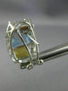 ESTATE LARGE .24CT DIAMOND & MULTI GEM 14KT WHITE GOLD 3 STONE HALO EARRINGS