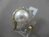 ESTATE 1.02CT DIAMOND 18KT TWO TONE GOLD AAA SOUTH SEA PEARL HEART SHAPE RING