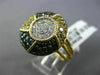 ESTATE LARGE 2.26CT MULTI COLOR DIAMOND 14KT YELLOW GOLD RAINBOW UMBRELLA RING