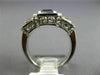 ESTATE WIDE 2.57CT DIAMOND & MULTI COLOR SAPPHIRE 18K WHITE GOLD ENGAGEMENT RING