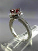 WIDE 1.2CT DIAMOND & AAA PINK TOURMALINE 14K WHITE GOLD FILIGREE ENGAGEMENT RING