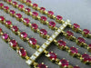 ESTATE WIDE 26.91CT DIAMOND & RUBY 14KT YELLOW GOLD 3D MULTI ROW TENNIS BRACELET