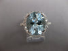 LARGE 3.91CT DIAMOND & AAA AQUAMARINE 14KT WHITE GOLD 3D HALO ENGAGEMENT RING