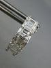 WIDE 1.3CT DIAMOND 18K WHITE GOLD ROUND & BAGUETTE HOOP HUGGIE HANGING EARRINGS