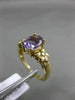 ESTATE 1.02CT DIAMOND & AAA OVAL AMETHYST 14KT YELLOW GOLD 3D FLOWER FUN RING