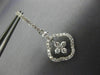 ESTATE 1.23CT DIAMOND 14K WHITE GOLD 3D FLOWER LEVERBACK HUGGIE HANGING EARRINGS