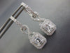 ESTATE 1.59CT DIAMOND 18KT WHITE GOLD ROUND & BAGUETTE SQUARE HANGING EARRINGS
