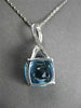 ESTATE LARGE 4.52CT DIAMOND & AAA BLUE TOPAZ 14K WHITE GOLD LUCIDA PENDANT CHAIN