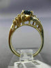 WIDE 1.67CT ROUND & BAGUETTE DIAMOND & SAPPHIRE 14KT YELLOW GOLD ENGAGEMENT RING