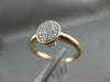 ESTATE WIDE .15CT ROUND DIAMOND 14KT ROSE GOLD 3D OVAL PAVE CLASSIC RING FG VSSI